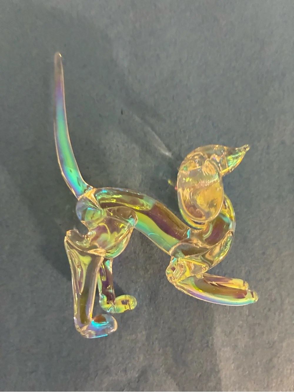 Iridescent Yellow Glass Gecko Reptile Ornament